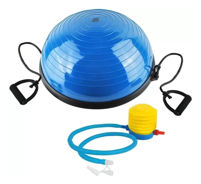 BALON BOSU DE 46 CM CON CUERDAS Y BOMBA DE AIRE PARA ENTRENAMIENTO FUNCIONAL - 1