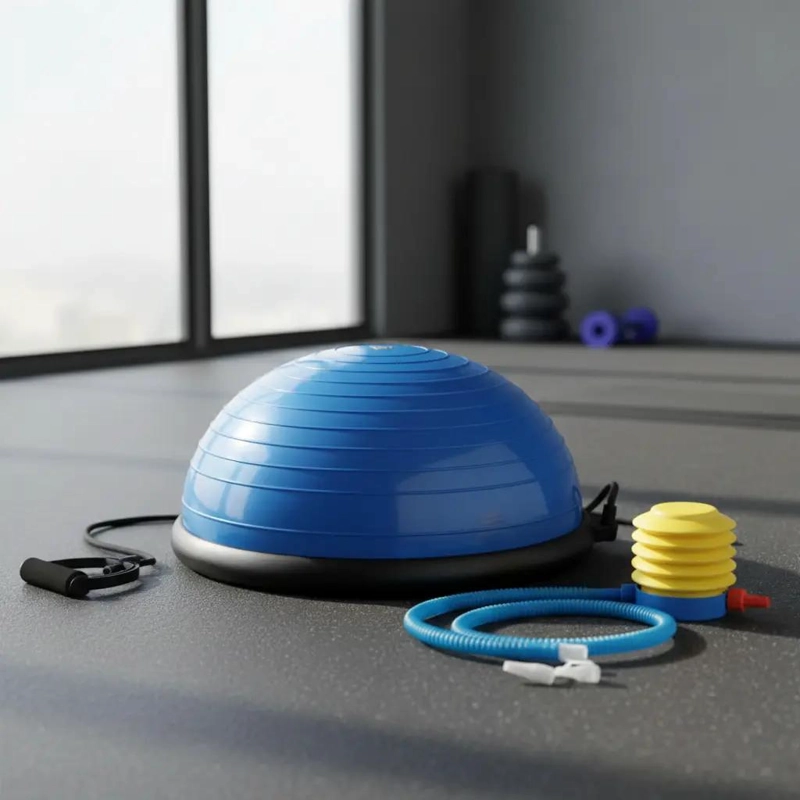 BALON BOSU DE 46 CM CON CUERDAS Y BOMBA DE AIRE PARA ENTRENAMIENTO FUNCIONAL - 2