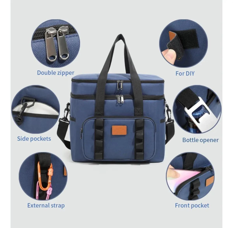 BOLSO TE RMICO DE 24 LITROS CON MULTIPLES COMPARTIMIENTOS AZUL - 2