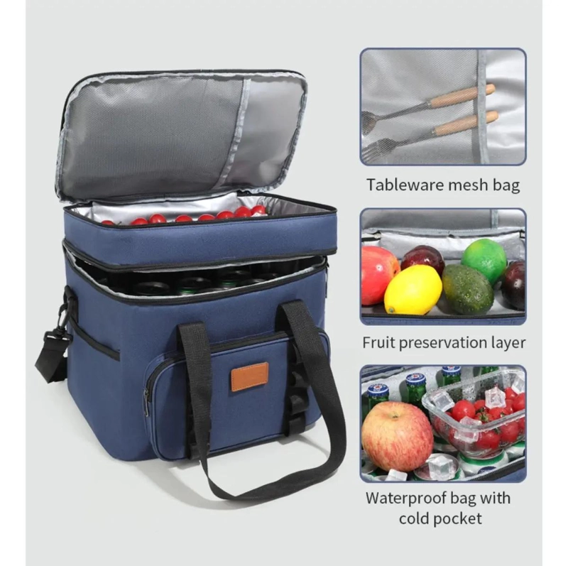 BOLSO TE RMICO DE 24 LITROS CON MULTIPLES COMPARTIMIENTOS AZUL - 4