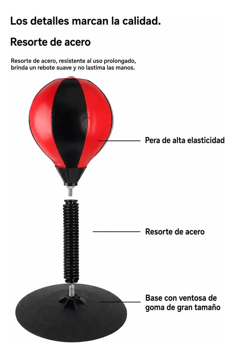 PERA DE BOXEO PARA MESA CON VENTOSA PARA NIÑOS Y NIÑAS - 4