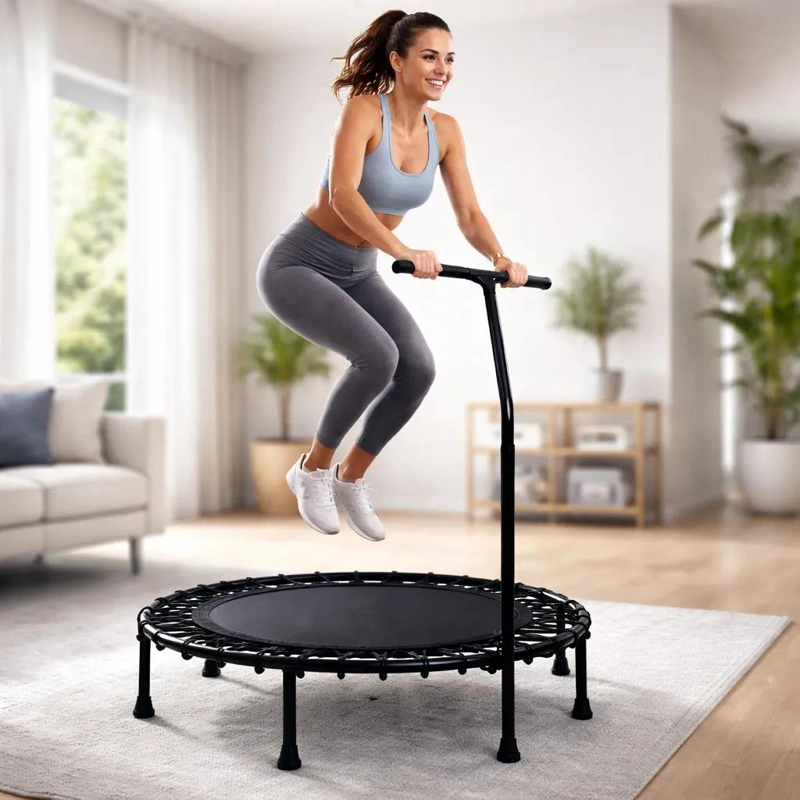 CAMA ELASTICA FITNESS CON AGARRE Y ASA MINI TRAMPOLIN 100 CM PARA EJERCICIO - 1