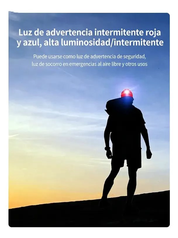 LINTERNA FRONTAL RECARGABLE CON LUZ POTENTE PARA ACTIVIDADES AL AIRE LIBRE - 4