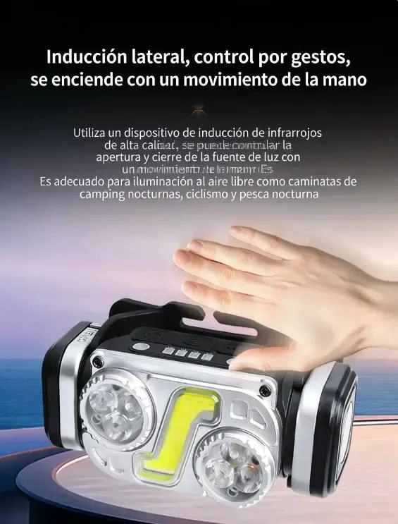 LINTERNA FRONTAL RECARGABLE CON LUZ POTENTE PARA ACTIVIDADES AL AIRE LIBRE - 5