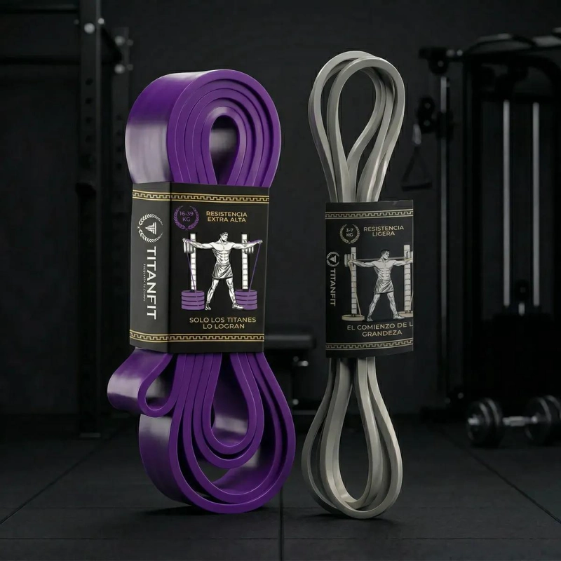 PACK DOBLE BANDAS ELASTICAS PARA EJERCICIO CON RESISTENCIA VARIADA - 1