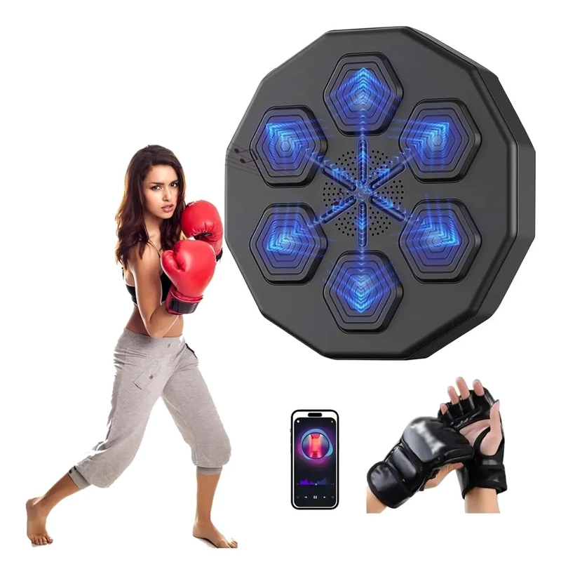 MAQUINA DE BOXEO CON FUNCION MUSICAL BLUETOOTH Y GUANTES INCLUIDOS - 1