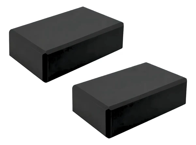 SET DE 2 LADRILLOS PARA YOGA Y PILATES EN GOMA EVA COLOR NEGRO - 1