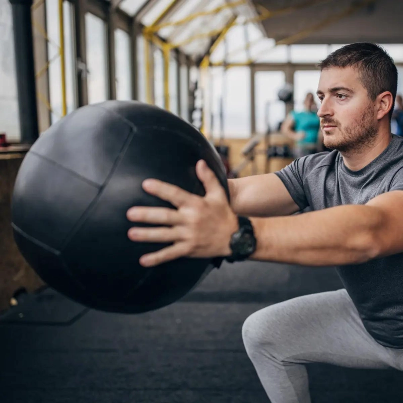 PELOTA MEDICINAL DE ECOCUERO PARA ENTRENAMIENTO DE 8 KG - 5