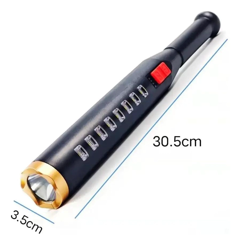 LINTERNA RECARGABLE USB CON DISEÑO TIPO BATE DE BE ISBOL E INDICADOR - 4