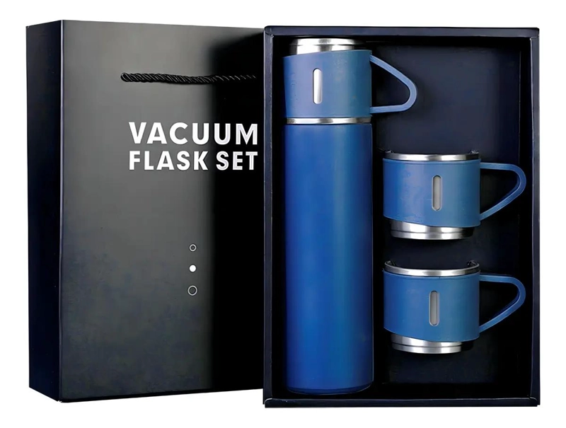 TERMO DE 500 ML CON 3 TAZAS PARA MANTENER TEMPERATURA - 2