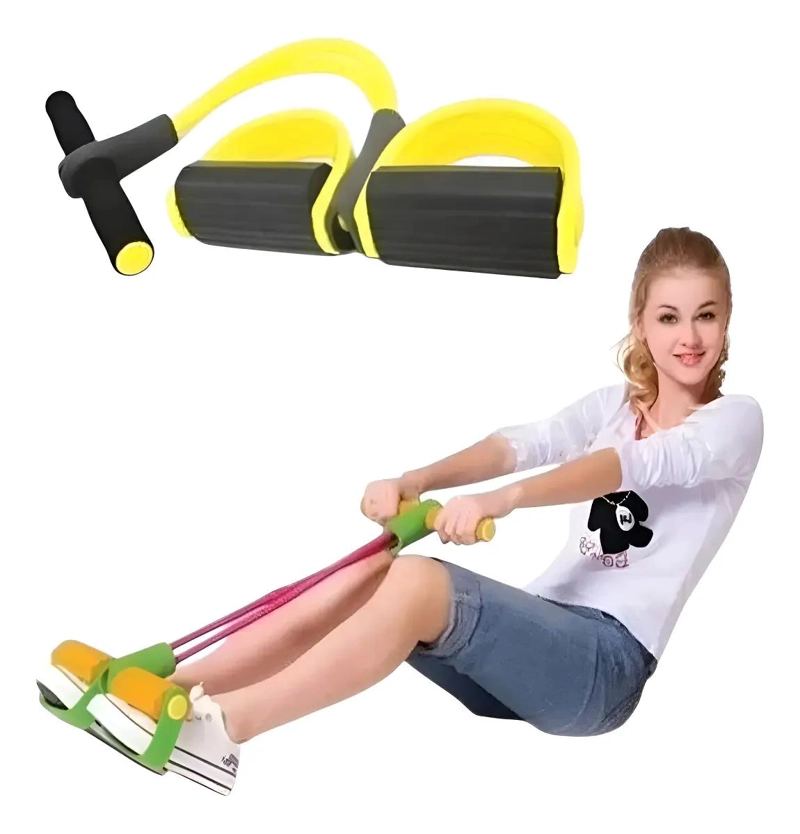 SET DE 2 BANDAS ELASTICAS PARA FITNESS CON PEDAL Y MANILLA - 1