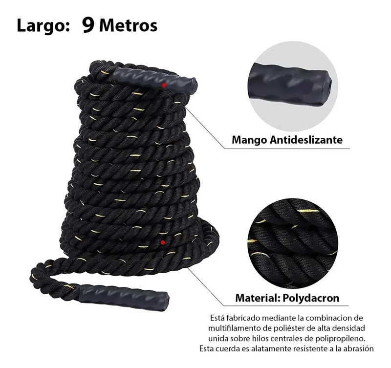 CUERDA DE FUERZA PARA ENTRENAMIENTO FUNCIONAL DE 9 METROS - 5