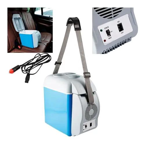 REFRIGERADOR PORTATIL COMPACTO DE 7.5 LITROS PARA AUTOMOVIL CON FUNCION DE ENFRI - 1
