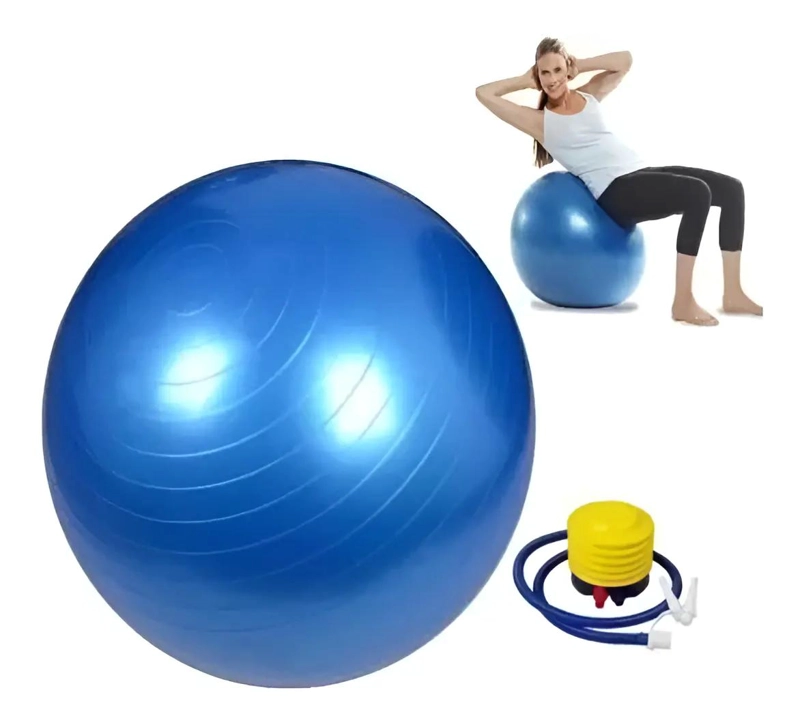 PELOTA FITBALL AZUL DE 75 CM PARA PILATES Y YOGA CON ALTA RESISTENCIA - 1
