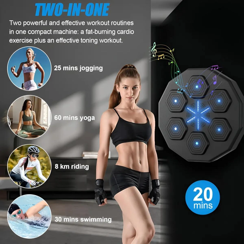 MAQUINA DE BOXEO CON FUNCION MUSICAL BLUETOOTH Y GUANTES INCLUIDOS - 2