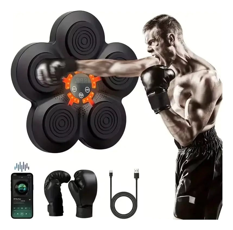 MAQUINA DE BOXEO DE PARED CON PARLANTES Y CONEXION BLUETOOTH INTEGRADA - 1