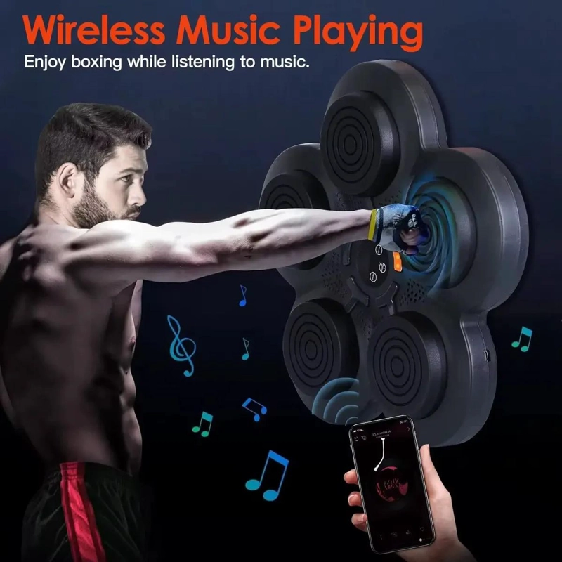 MAQUINA DE BOXEO DE PARED CON PARLANTES Y CONEXION BLUETOOTH INTEGRADA - 2