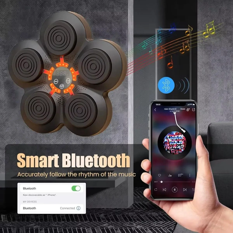 MAQUINA DE BOXEO DE PARED CON PARLANTES Y CONEXION BLUETOOTH INTEGRADA - 4