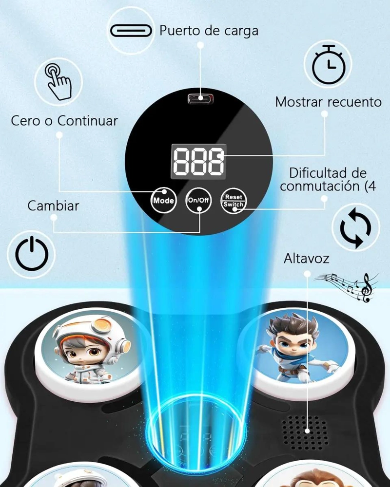 MAQUINA DE BOXEO INTELIGENTE PARA NIÑOS CON CONEXION BLUETOOTH EN COLORES NEGRO - 2
