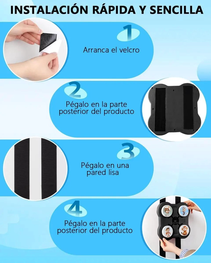 MAQUINA DE BOXEO INTELIGENTE PARA NIÑOS CON CONEXION BLUETOOTH EN COLORES NEGRO - 5