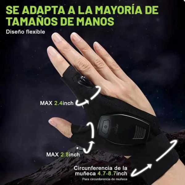 GUANTES CON LINTERNA LED RECARGABLES PARA ILUMINACION MANUAL - 3