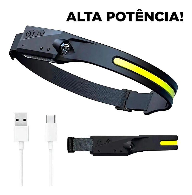 LINTERNA FRONTAL RECARGABLE CON SENSOR INTELIGENTE Y LUZ LED POTENTE - 1
