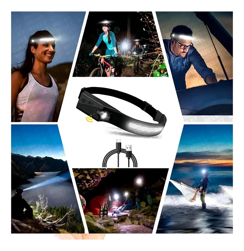 LINTERNA FRONTAL RECARGABLE CON SENSOR INTELIGENTE Y LUZ LED POTENTE - 3