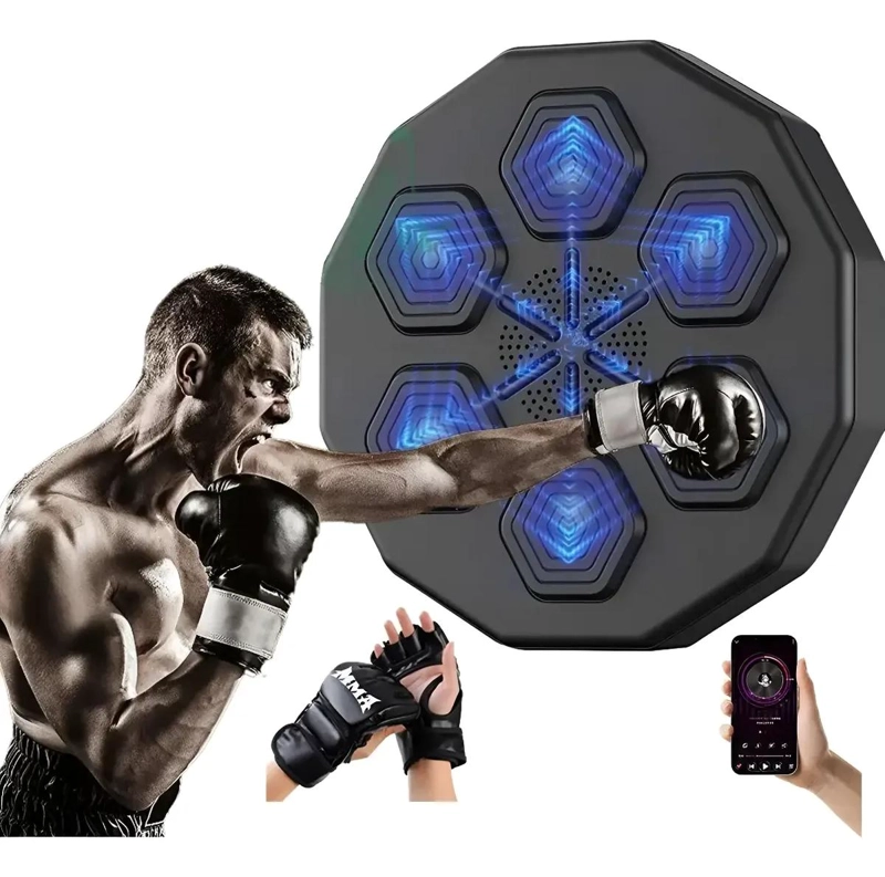 MAQUINA DE BOXEO CON FUNCION MUSICAL BLUETOOTH Y GUANTES INCLUIDOS - 1