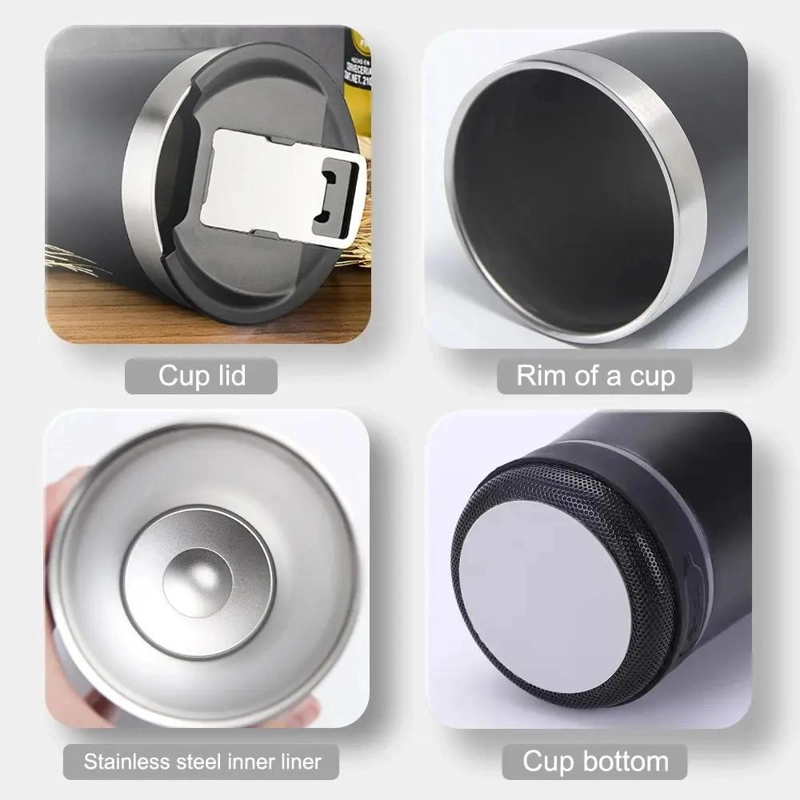 VASO TE RMICO DE ACERO INOXIDABLE CON ALTAVOZ BLUETOOTH INTEGRADO 600 ML - 4
