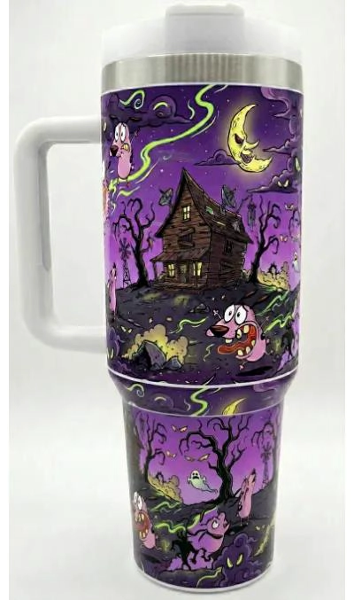 VASO TE RMICO 40OZ CON DISEÑO NOCHE DE TERROR PARA BEBIDAS - 1