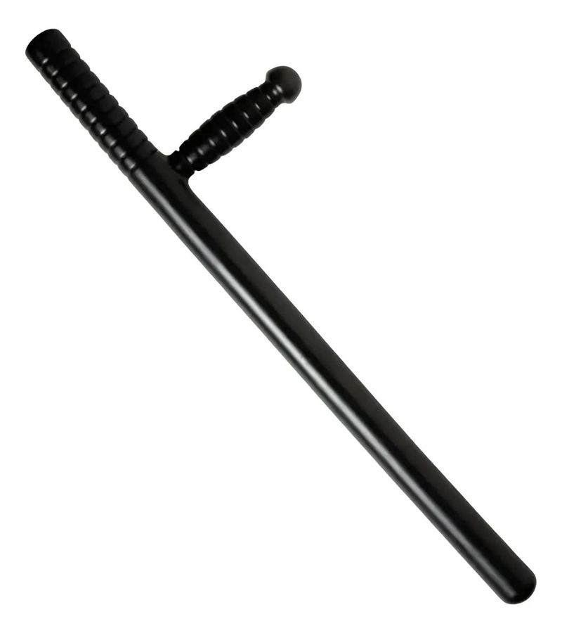 BASTON DE DEFENSA PERSONAL TIPO TONFA COLOR NEGRO PARA SEGURIDAD - 3