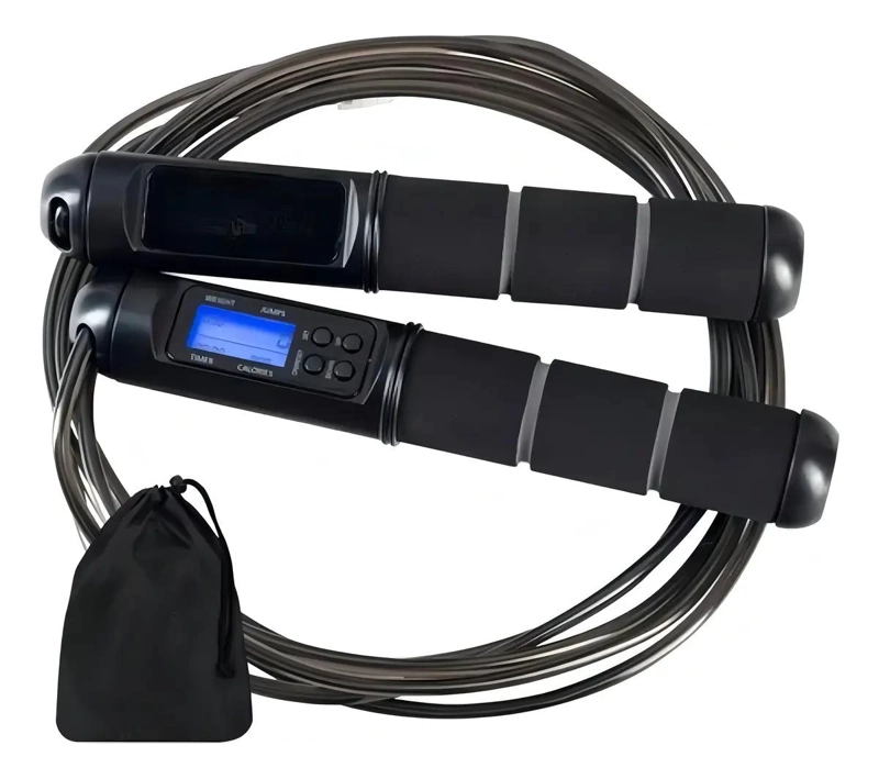 CUERDA PARA SALTAR CON CONTADOR DIGITAL PARA CARDIO COLOR NEGRO - 1