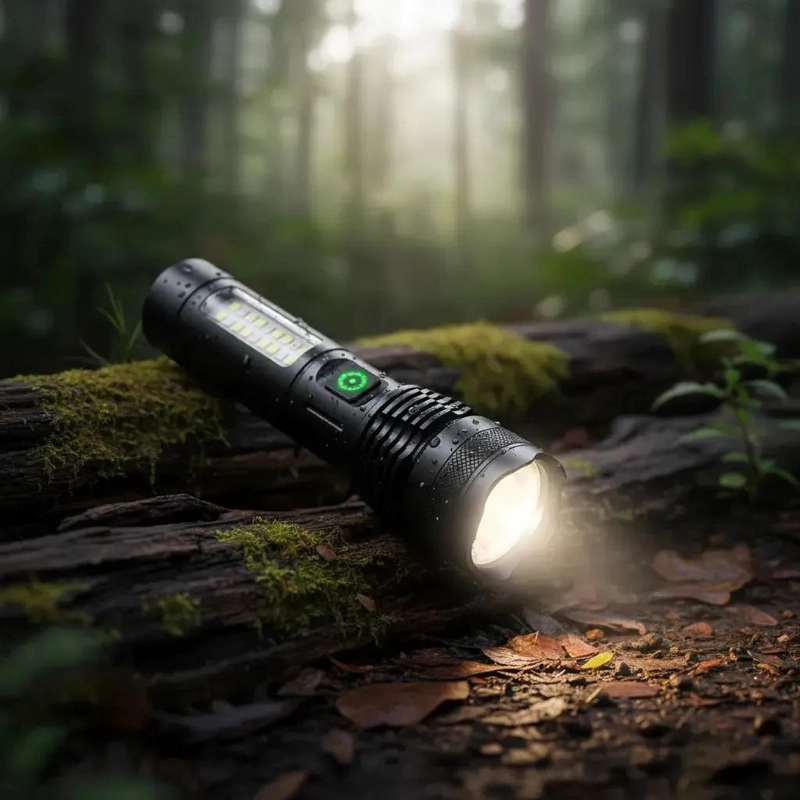 LINTERNA TACTICA RECARGABLE CON LUZ LED Y ZOOM AJUSTABLE - 2