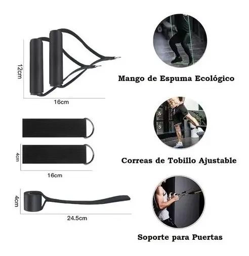 KIT DE BANDAS ELASTICAS PARA EJERCICIO CON 5 NIVELES DE RESISTENCIA Y COLORES - 4