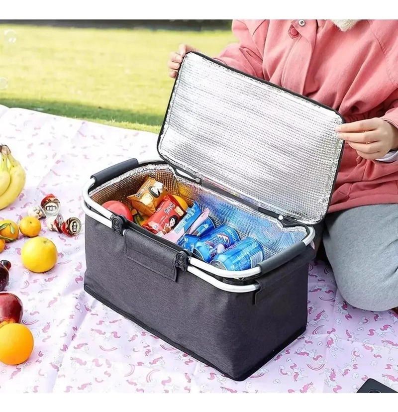 BOLSO TE RMICO PLEGABLE PARA PICNIC CON CAPACIDAD COOLER PORTATIL - 3