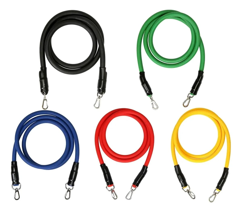 SET DE 11 BANDAS DE RESISTENCIA TUBULARES CON CAPACIDAD DE 100 LB - 1