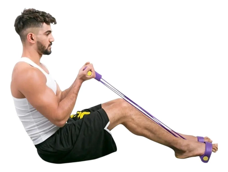 BANDA ELASTICA TUBULAR PARA FITNESS CON PEDAL Y MANILLA AJUSTABLE - 2