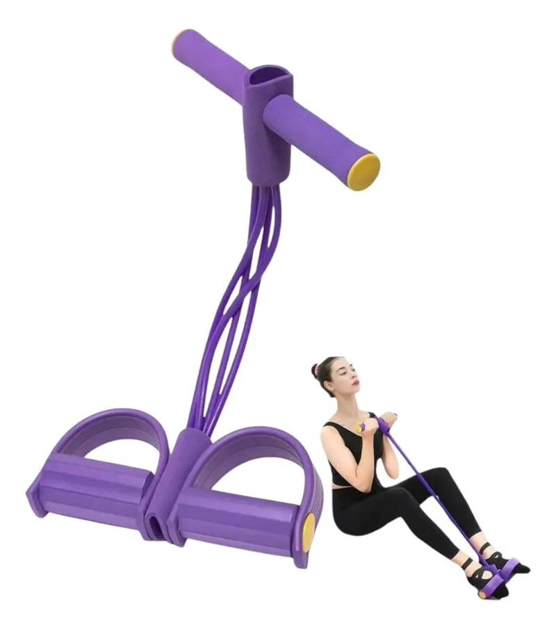 BANDA ELASTICA TUBULAR PARA FITNESS CON PEDAL Y MANILLA AJUSTABLE - 3