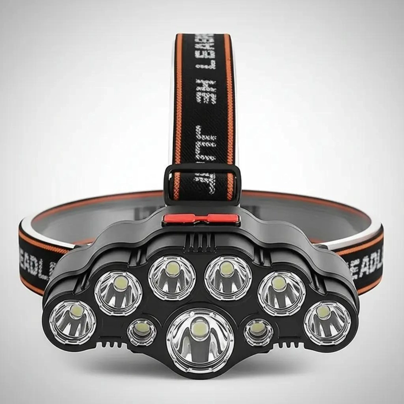 LINTERNA RECARGABLE CON 9 LEDS Y CABEZA AJUSTABLE PARA MINERIA - 4