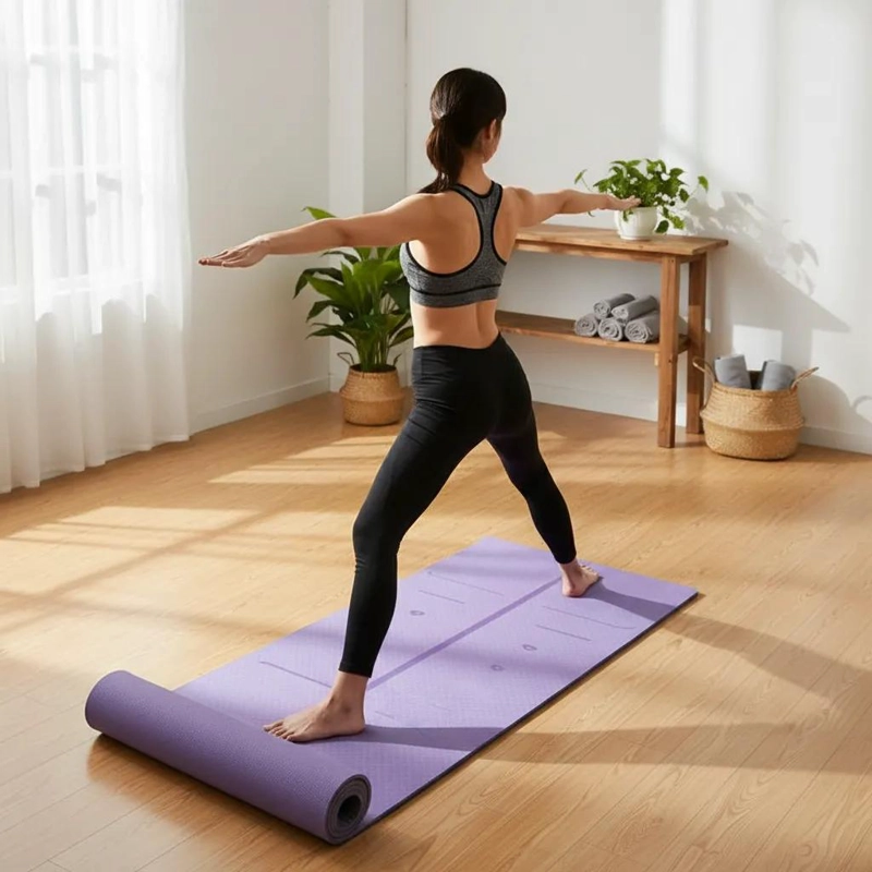 COLCHONETA DE YOGA ECO 8MM DOBLE COLOR CON GUIAS Y ACCESORIOS - 1