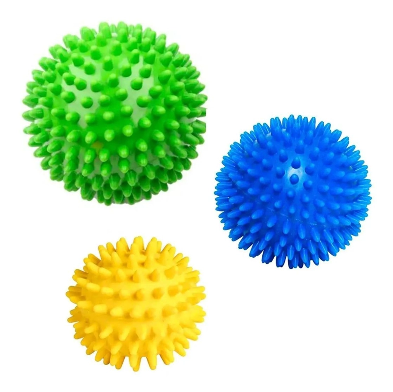 SET DE PELOTAS DE MASAJE CON TEXTURA ERIZO EN TRES TAMAÑOS - 1