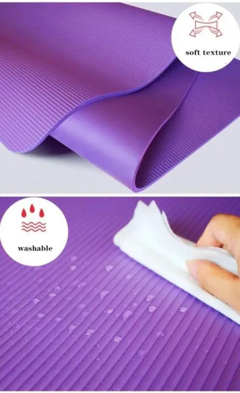 MAT DE YOGA ANTIDESLIZANTE CON SUPERFICIE TEXTURIZADA 185X61 CM AZUL - 4