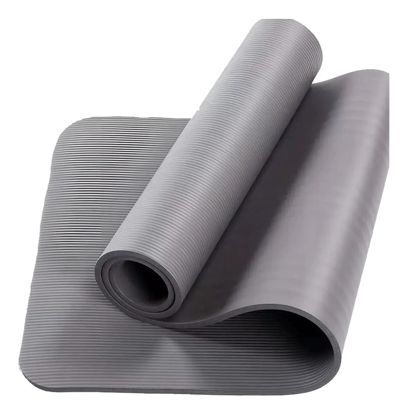 COLCHONETA DE YOGA Y PILATES EXTRA GRUESA DE 10 MM EN COLOR GRIS - 3
