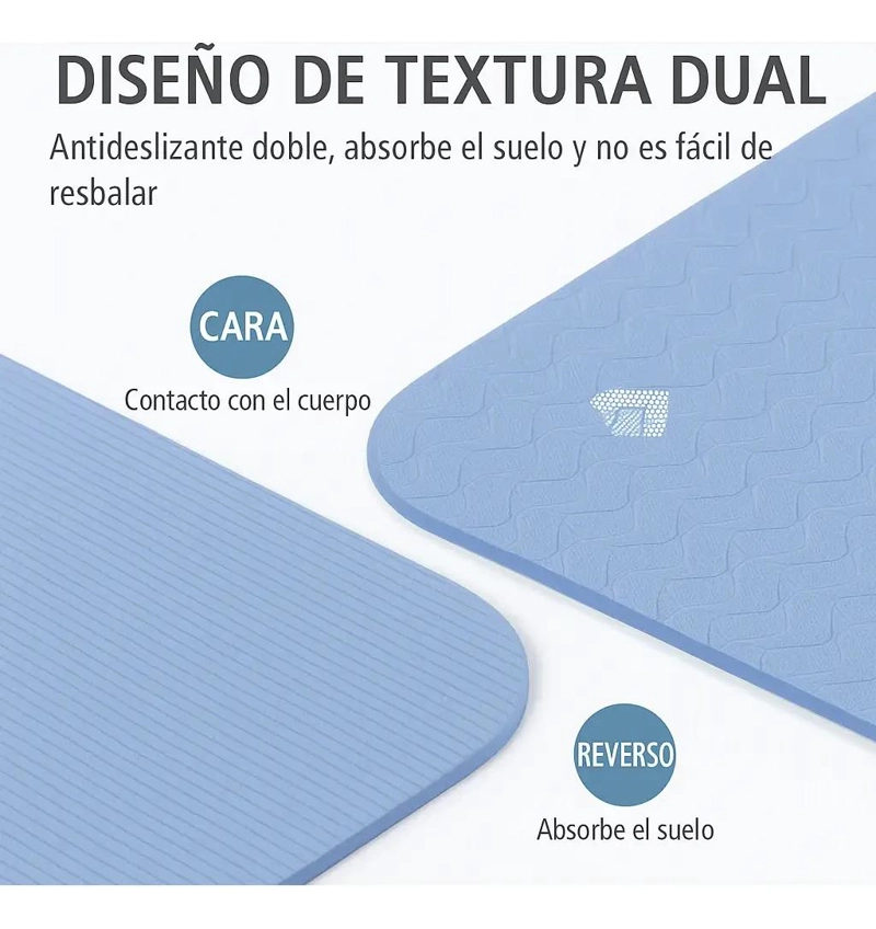 ESTERILLA PARA YOGA PLEGABLE ANTIDESLIZANTE DE TPE 185X61 CM - 4