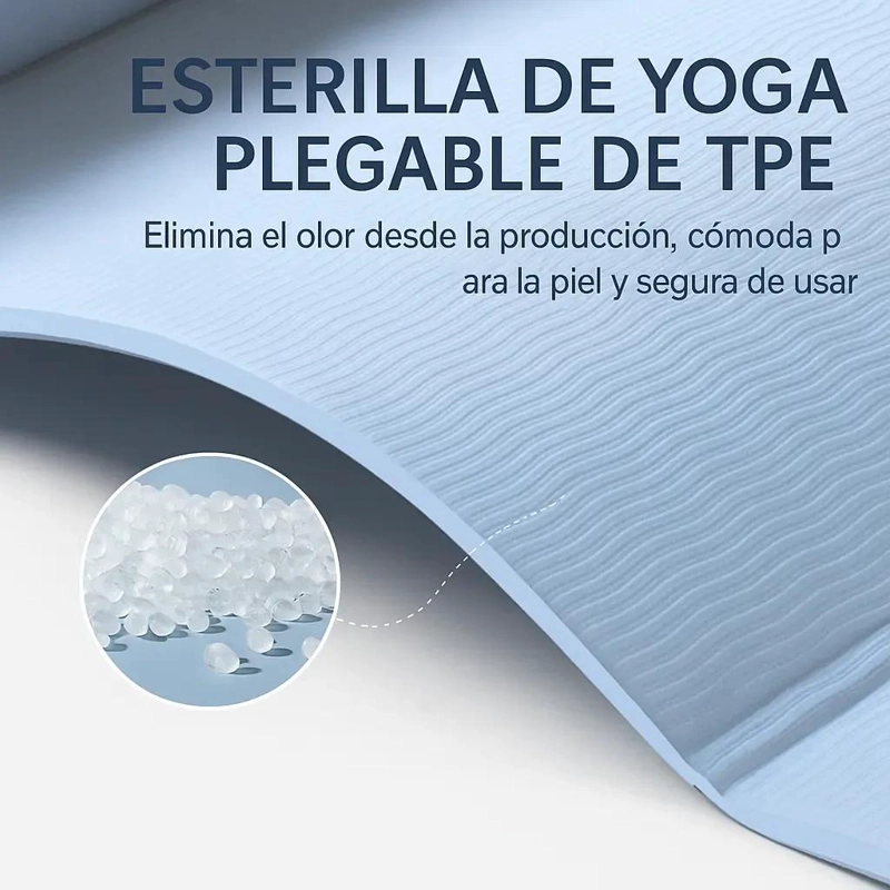 ESTERILLA PARA YOGA PLEGABLE ANTIDESLIZANTE DE TPE 185X61 CM - 5
