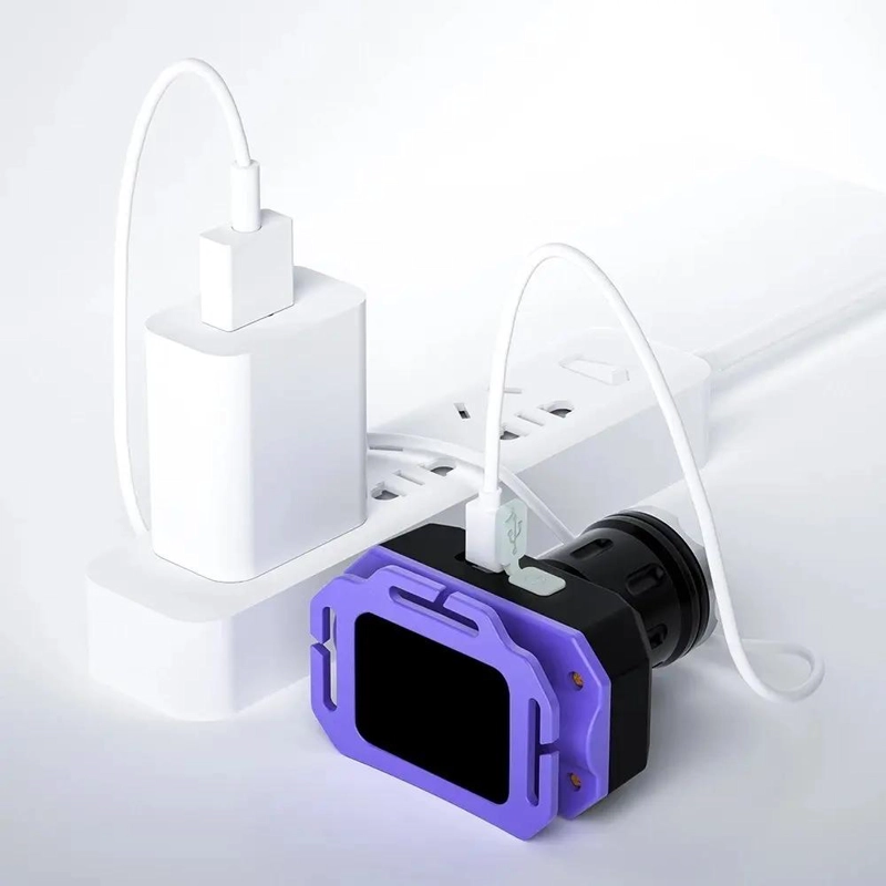 LINTERNA DE CABEZA RECARGABLE CON LUZ LED BLANCA Y CINTILLO AJUSTABLE - 5