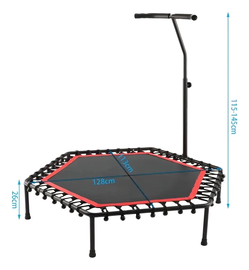 TRAMPOLIN FITNESS HEXAGONAL CON MANGO 115 CM ROJO PARA EJERCICIO - 3