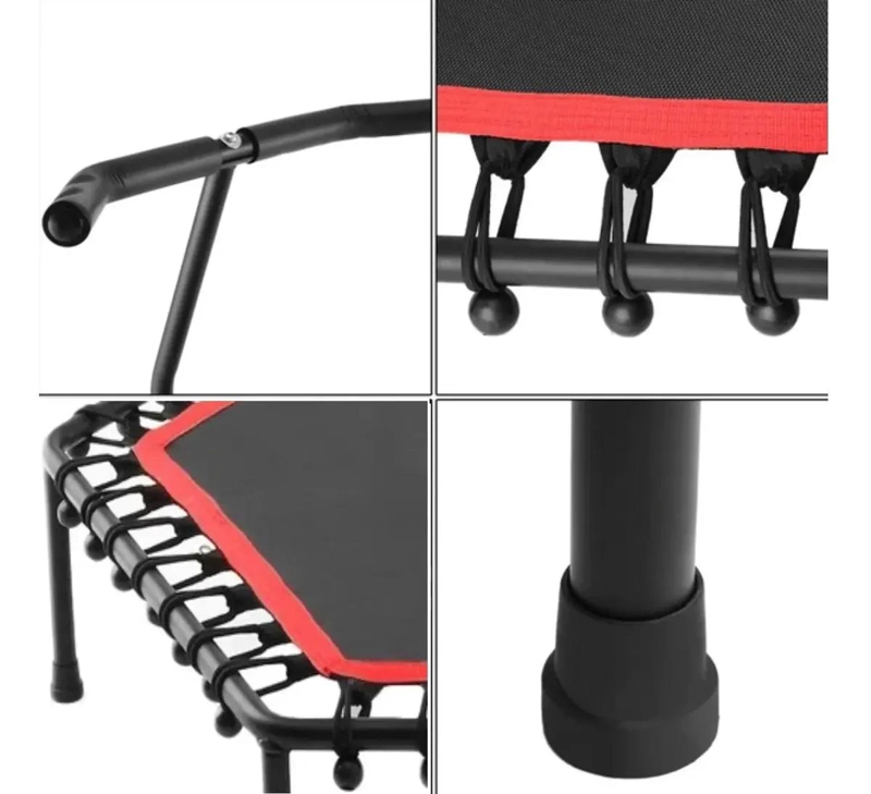 TRAMPOLIN FITNESS HEXAGONAL CON MANGO 115 CM ROJO PARA EJERCICIO - 5
