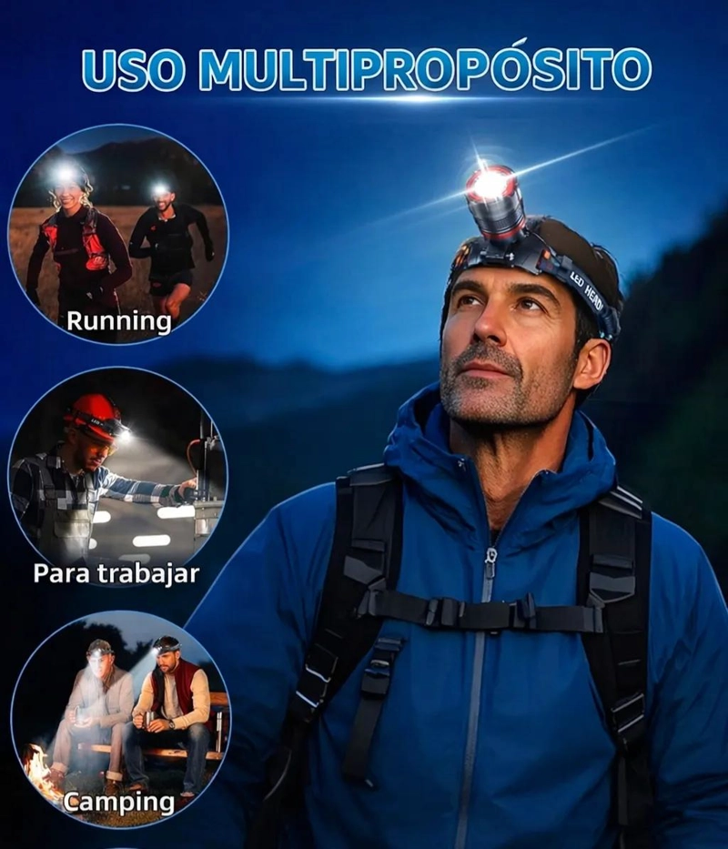 LINTERNA LED DE ALTA POTENCIA PARA CAZA Y CAMPING CON LARGO ALCANCE - 2