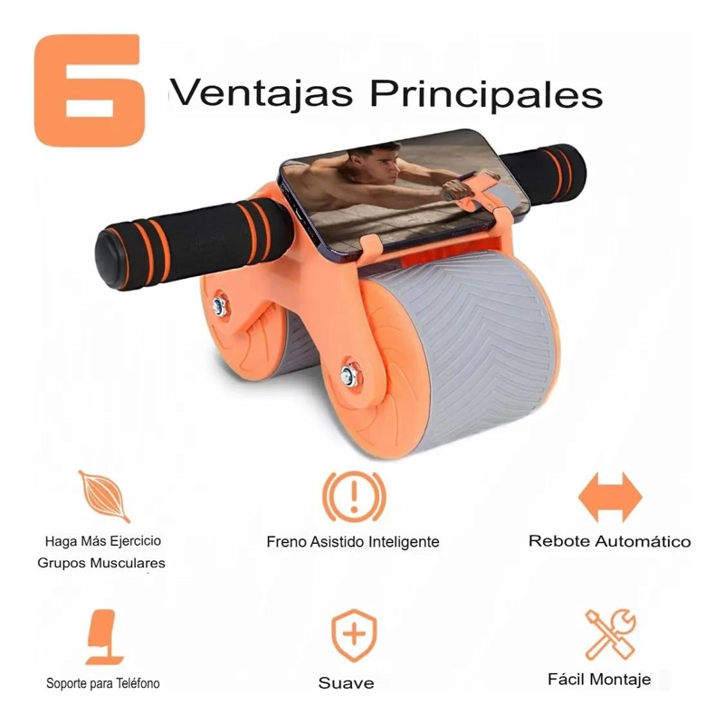 RODILLO ABDOMINAL CON SOPORTE PARA EJERCICIOS DE FITNESS PROFESIONAL - 2